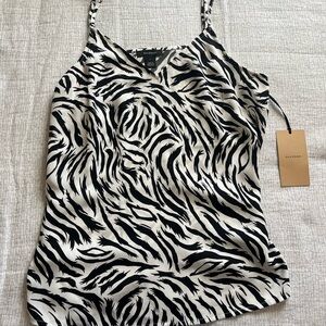 NWT Halogen Black and White Animal Print Camisole